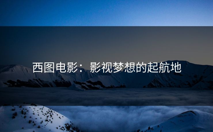 西图电影：影视梦想的起航地